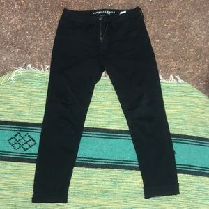 American eagle tomgirl black pants stretch twill